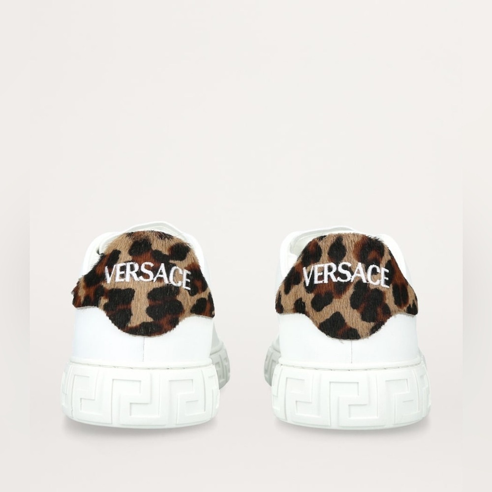 VERSACE - AUTHENTIC 
Leopard-Trim Greca Trainers NIB

Made in Italy - Picture 3 of 3